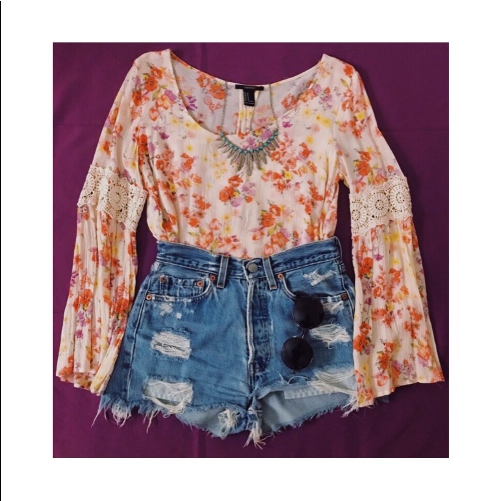 Retro Floral Blouse